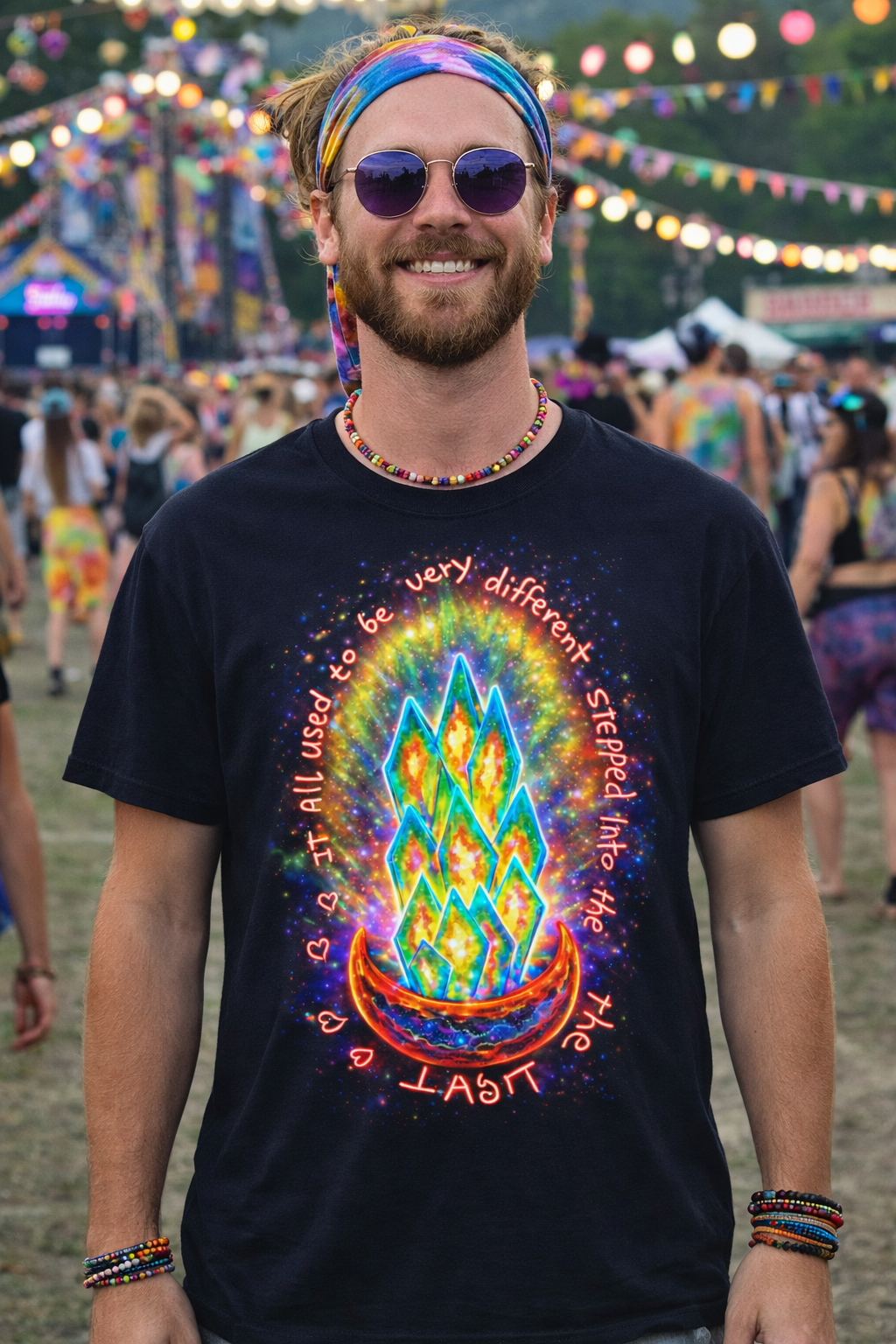 Psychedelic Crystal - Black T-shirt